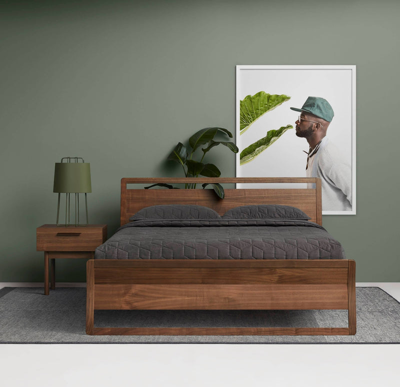 Shale Nightstand in Walnut - Angle 2