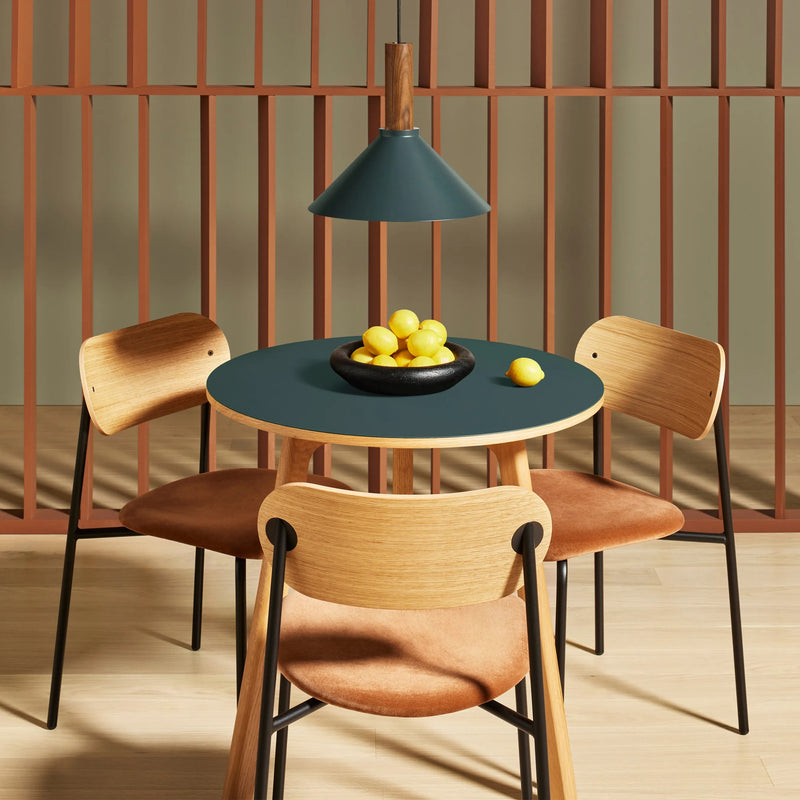 Emblem Medium Pendant Light in Grey Blue / White Oak - Angle 2