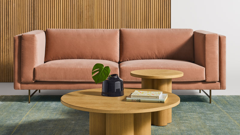 Coffer 82" Sofa in Clay Velvet - Angle 2