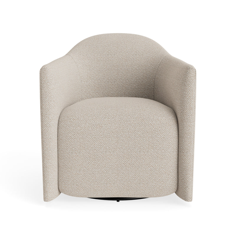 About Face Swivel Lounge Chair in Sanford Linen - Angle 1
