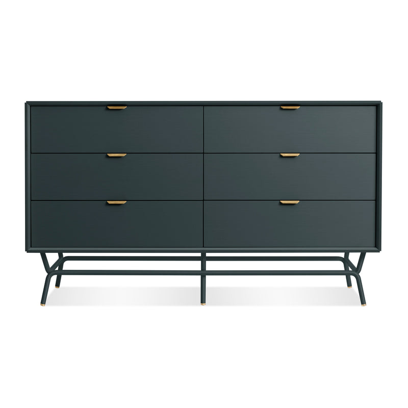 Dang 6 Drawer Dresser in Navy Green - Angle 1