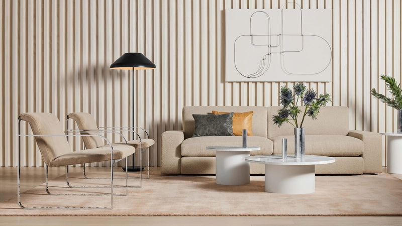 Skald Lounge Chair in Stone Velvet - Angle 2