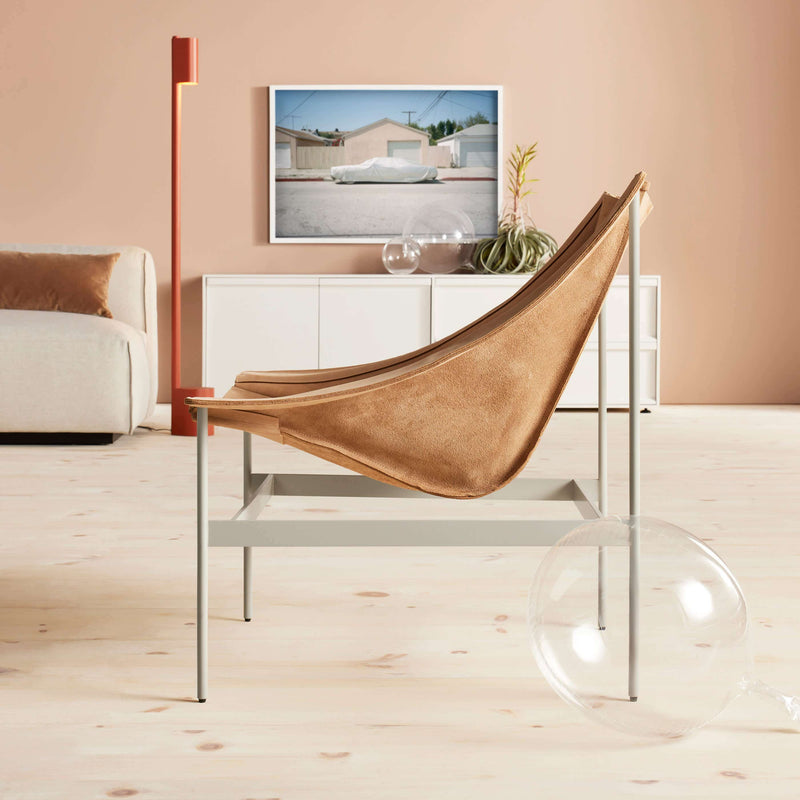 Heyday Lounge Chair in Black Leather - Angle 2