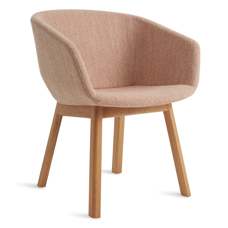 Host Chair in Tait Tomato / White Oak - Angle 1