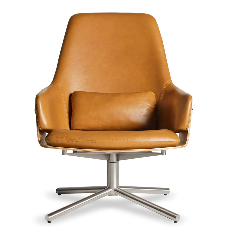 Lock Lounge Chair in Canyon Leather - Angle 1