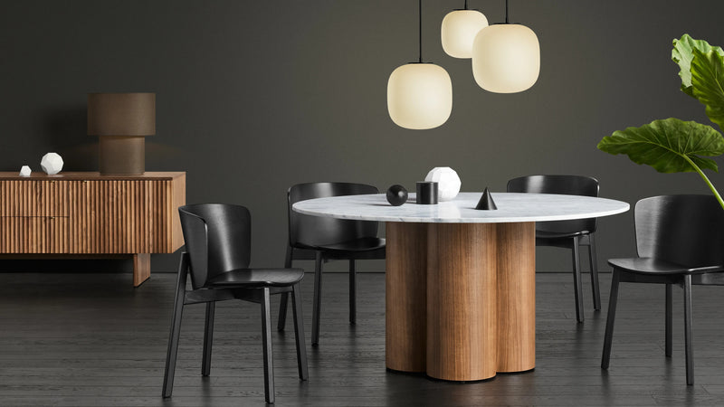 Midwinter Large Pendant Light in Opaque Glass - Angle 2