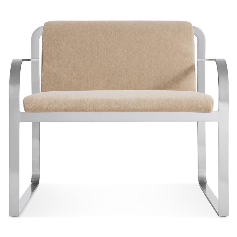 Skald Lounge Chair in Stone Velvet - Angle 1