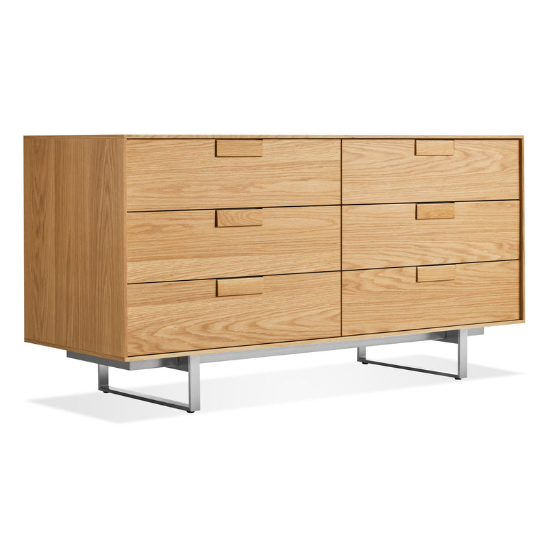 Series 11 6 Drawer Dresser in White Oak - Angle 2