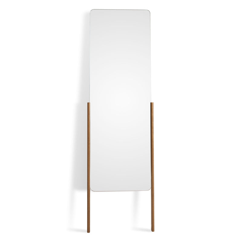 TDH Leaning Mirror in Walnut - Angle 1